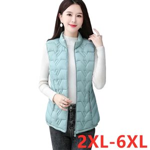 Damesvesten herfst winter vrouw jasje vest stand kraag mouwloos short down cottonspadded vest jas mujer 6xl vrouwelijke vest 220827