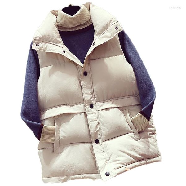 Gilets pour femmes Automne Hiver Femmes Sans Manches Veste Veste Casual Chaud Épais Vers Le Bas Coton Parka Femme Taille Courte Manteau Outwear A820