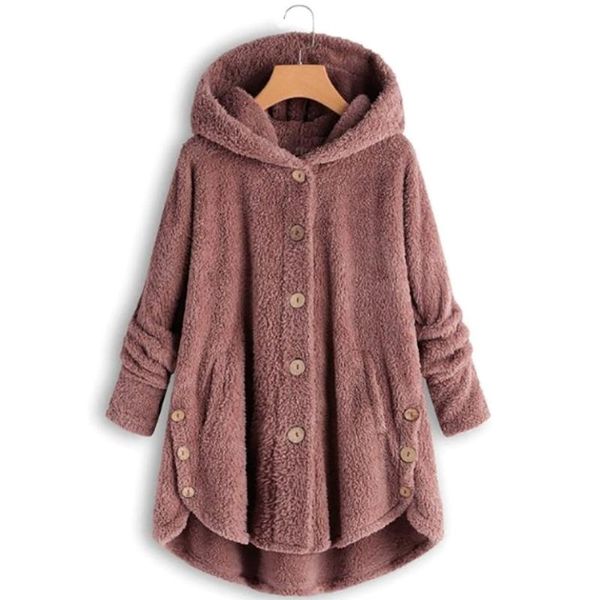 Abrigos de piel para mujer Woolblends 2022 Otoño Invierno abrigo mujer cálido oso de peluche chaqueta de lana mujer felpa de talla grande M-4XL