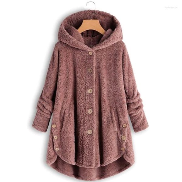 Chalecos de mujer abrigos Woolblends 2022 Otoño Invierno abrigo mujer cálido oso de peluche chaqueta de lana mujer felpa de talla grande M-4XL Luci22