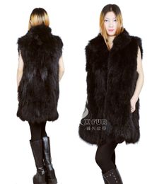 Damesvesten CX-G-B-B-112B Mode Echte Raccoon Fur Women Vest-Drop