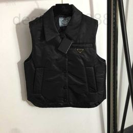 Gilets pour femmes Designer Down Jacket Vest Tank New Metal Triangle Zipper Pocket Sleeveless Cotton Coats DVC9