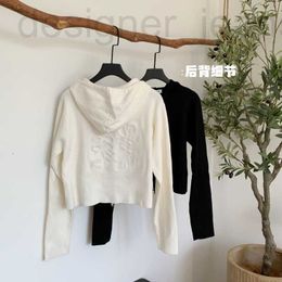 Gilets pour femmes Designer LDTJ High Dingqiu Nouvelle célébrité luxe 3D industrie lourde en relief loisirs mode à capuche tricoté cardigan manteau femmes J0YS