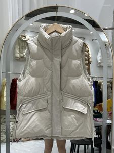 Gilets pour femmes doudounes gilet manteau automne hiver col montant court sans manches veste polyvalente femme décontracté gilet matelassé 2023