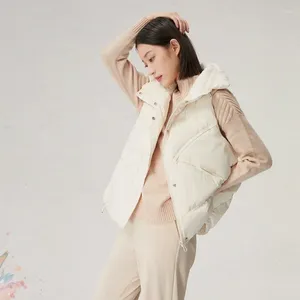 Gilets pour femmes vers le bas gilet modèles féminins printemps et automne mode coréenne vêtements d'extérieur léger sans manches veste courte maillot de corps femmes