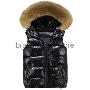 Damesvesten nep bont waterdicht vest vrouw jas jas vrouw puffer vest nieuw 2024 Korean herfst winter outparden vest vrouwelijk mouwloze jas j231222