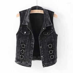 Damesvesten Mode Denim Vest Vrouwelijke Lente Herfst Mouwloos Wild Tops Korte jas Dames Jean Vest Wit Zwart Uitloper