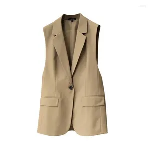 Gilets pour femmes mode costume gilet gilet coréen sans manches veste 2024 printemps été automne décontracté manteau hauts femme Blazer