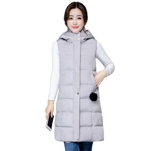 Femme gilets mode femmes gilet rembourré coton duvet automne élégant épais chaud longue pour usage quotidien hiver veste noir XXXL