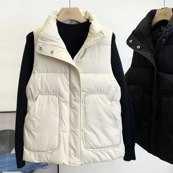 Gilets pour femmes Fat MM Down Coton Gilet Femmes Automne Hiver Veste de sortie d'hiver Femme Lâche Polyvalent Chaud