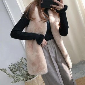 Gilets Femmes Fausse Fourrure Gilet Femmes Hiver Mode Streetwear Artificiel Femme Solide Chaud Manteaux Ample Femme Dames T246