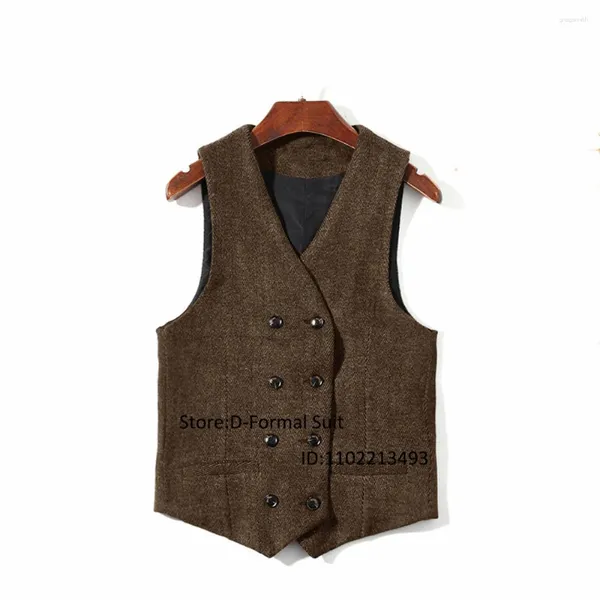 Gilets en laine à chevrons pour femmes, col en v, Double boutonnage, Punk, manteau de banlieue, hiver 2024, magasin officiel pour femmes Zevity