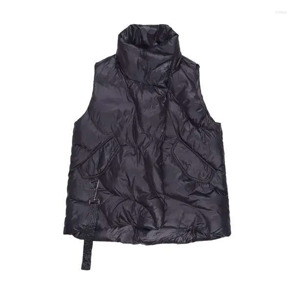 Gilet pour femmes de haute qualité de grande taille Viete noire coton automne / hiver lâche et streater de boucle légère