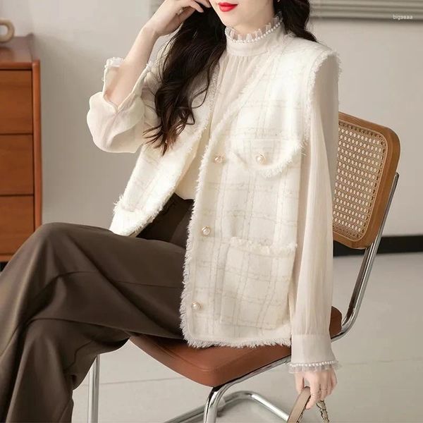 Gilet da donna imitazione visone velluto 2023 gilet di lana giacca autunno moda donna senza maniche appare sottile serbatoio femminile top coat