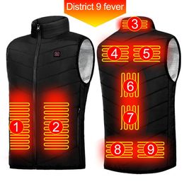 Damesvesten Intelligent Headed Vest Heren Dames USB Elektrisch Smart Verwarmingsvest Jas Rits 9 Gebieden Zone voor Outdoor Jacht Sport Hik 231010