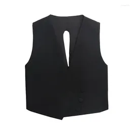 Gilets pour femmes irrégulière col en V sauvage blazer gilet femme mousseline de soie gilet femme veste été mince sans manches gilet cardigan mode l90