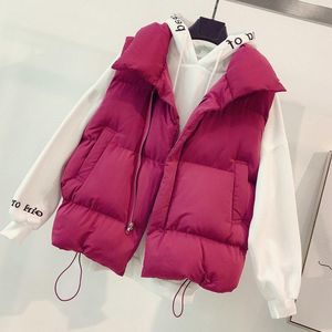 Damesvesten Jacket Vest Katoen Loose herfst Winter Per kort naar beneden naar beneden naar beneden met katoen met katoenen mouwloze Chaleco Mujerwomen's