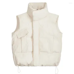 Gilets pour femmes Lâche sans manches Zip Up Gilet Femmes Automne Hiver Mode coréenne Casual Chaud Mignon Gilet Filles Vêtements d'extérieur en gros