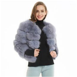 Gilet pour femmes Maomaokong 2022 Real Fur Winter Natural Fashion Short Slim Jacket Luxury Cuir