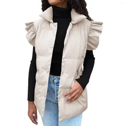 Gilets pour femmes mi-long gilet bouffant manches à volants boutonné bulle pure cardigans pour femmes été alliage tricoté cardigan pull