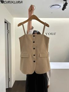 Vêtes de femmes Nomikuma Corée 2024 Été élégante taille serrée slim ajustement Vest Girl Fashion Style Waistcoat