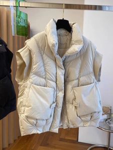 Damesvesten Gewatteerd katoen Nep twee donsjassen Opstaande halsjassen Herfst Winter Zwart Parka Casual 2024 Vest voor dames Chaleco Mujer Top