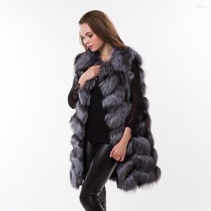Femmes gilets réel fourrure Gilet femmes 2022 mode véritable manteau Gilet longue veste hiver russe naturel manteaux V #06