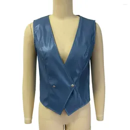 Chalecos de mujer Fiesta de color sólido Top Top Etlish Faux Vest V Neck Vest with Button Closure Fit Slim Singeless Chaleco para casual