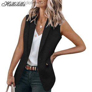 Gilets pour femmes Printemps Été Blazer Femmes Manteau Mode Gilet Femme Tenues Casual Élégant Costumes Blancs Dames Vêtements Vêtements D'extérieur Casaco Feminino L230922