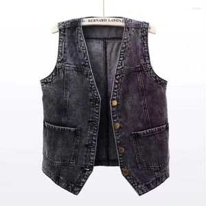 Damesvesten Lente Zomer Koreaans Kort Denim Vest Dames Vintage Zwart Mouwloos Jasje Casual Jeans Vrouwelijk Vest Chaleco Mujer D112