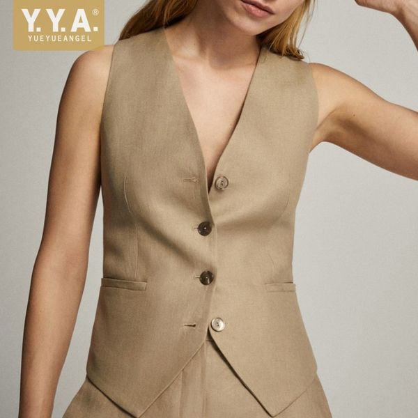 Gilet pour femmes printemps d'été Femmes décontractées Slim Couleur en V V