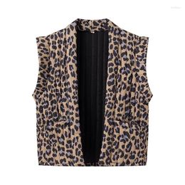 Veste de gilet léopard élégant de la femme d'été