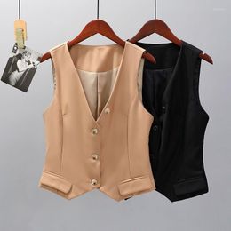 Coletes femininos verão estilo coreano feminino fino com decote em V para escritório sem mangas colete cardigã jaqueta fashion casaco plus size jaquetas q214