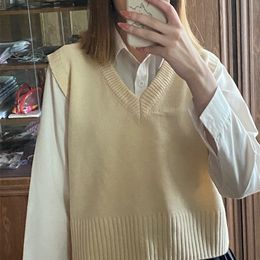 Damesvesten trui winter gebreide jas mouwloze warme pullover voor vrouwen schoolmeisje lichaam warmer dames 220928