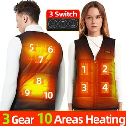 Damesvesten USB-opladen Verwarmd vest Heren Winter Opwarming Elektrisch thermisch verwarmd jack Slim zelfverwarmend vest Dames V-hals Wasbaar Unisex 231128