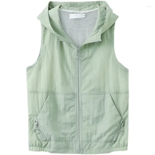 Gilets pour femmes Vestes de gilet Femmes Printemps Été 2023 Portant une protection solaire Manteaux sans manches Mode Maman Gilet court Femme Tide Tops