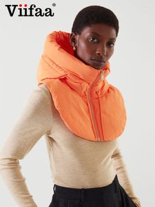 Chalecos de mujer Viifaa Accesorios de ropa de invierno para mujeres con capucha con cordón curvo dobladillo crop top abrigo 2023 chaleco sin mangas