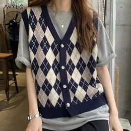 Chalecos de mujer Vintage suéter chaleco mujer casual retro moda fresca moda coreana solo pecho ulzzang simple jumper chic clásico mangas 230322