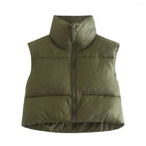 Gilets pour femmes manteau d'hiver Style coréen gilet bouffant femmes vestes sans manches pour 2022 mode gilet concepteur haut marron