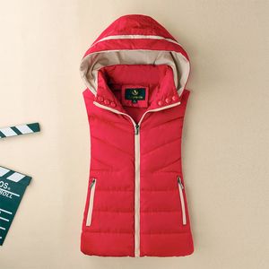 Chalecos de mujer Chaleco de invierno Mujeres Casual con capucha Otoño Cálido Chaleco sin mangas Chaqueta Mujer Algodón Chaleco acolchado Parkas M 3XL 990 221123