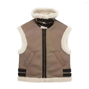 Gilets pour femmes hiver gilet vestes chaud vêtements épais hauts sans manche Streetwear mode manteau gilet Zarins Chalecos Mujer