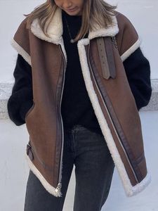 Damesvesten winter warme kleding vrouwen streetwear mode mouwloze lambwool faux bont tankjack bovenkleding losse motorfiets dik