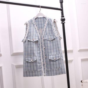 Vrouwen Vesten Vrouwen Herfst Winter Geurige L-5XL Vest Jas Veelzijdige Tweed Vintage Vrouwelijke Hoge Kwaliteit Vest