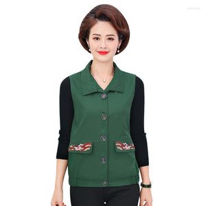 Damesvesten dames 2022 herfstvest jas middelbare leeftijd moeder vest plus size dames kleding casual mouwloos jasje borduurwerk