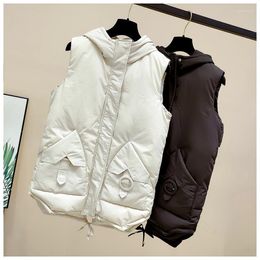 Chalecos de mujer, chaleco de algodón TiLeewon para mujer, chaqueta de plumón informal holgada de moda Otoño Invierno 2022 gruesa