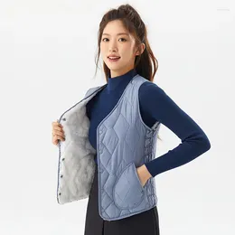 Gilets pour femmes Femmes Ultra Light Coton Slim Veste sans manches Doublure d'hiver Portable Fille Gilet coupe-vent léger