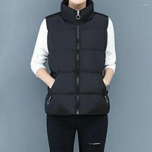 Gilets pour femmes Femmes Gilet Manteau Col Montant Automne Hiver Streetwear Coupe-Vent Polaire Doublé Dames Pour Un Usage Quotidien