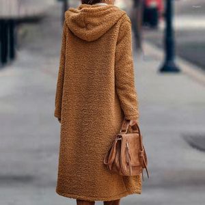 Gilets pour femmes manteau d'hiver pour femmes élégant mi-mollet longueur dame pardessus en laine