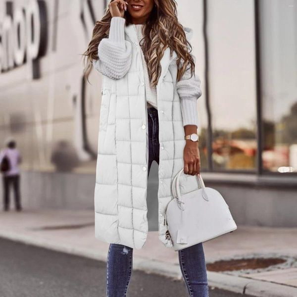 Chalecos de mujer para mujer otoño e invierno ligero chaleco de algodón con capucha sin mangas térmica estilo coreano ropa de trabajo ropa al aire libre