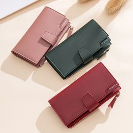 Women's Wallet 2019 Nuevo Versión coreana de estilo largo Multifuncional Billetera Tri-Plegable Bolsa Pu Clutch Pu Clutch